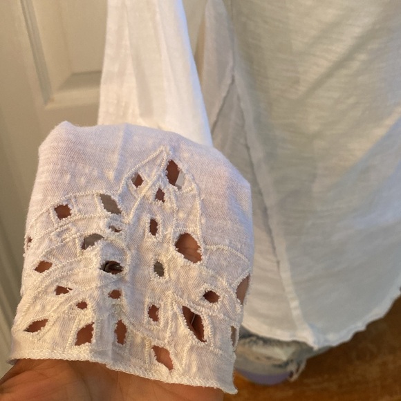 Free People White Embellished Fitted Longsleeve Blouse - Picture 13 of 15